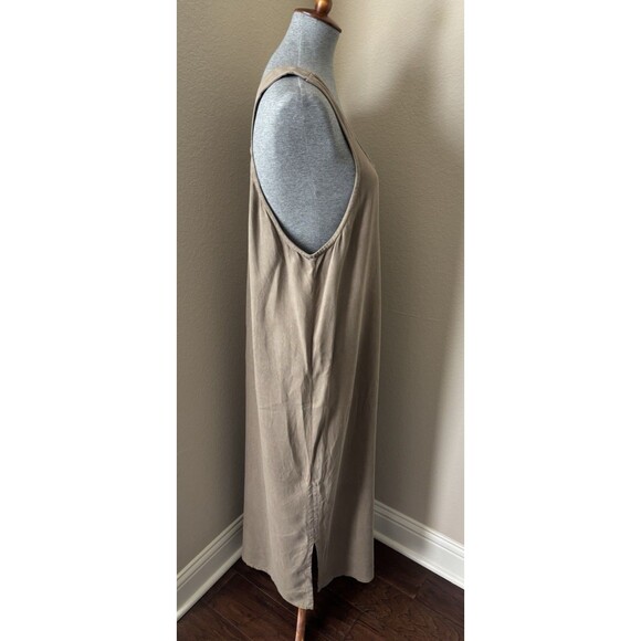 Chico's Design Size 2 (L/12) Taupe 100% Silk Sleeveless Scoop Neck Shift Dress - Picture 3 of 6